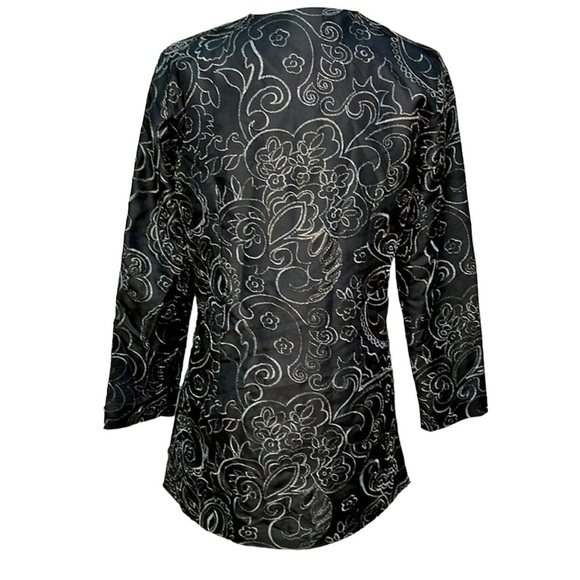 Chico’s Silk Embroidered Evening Jacket - Picture 3 of 4